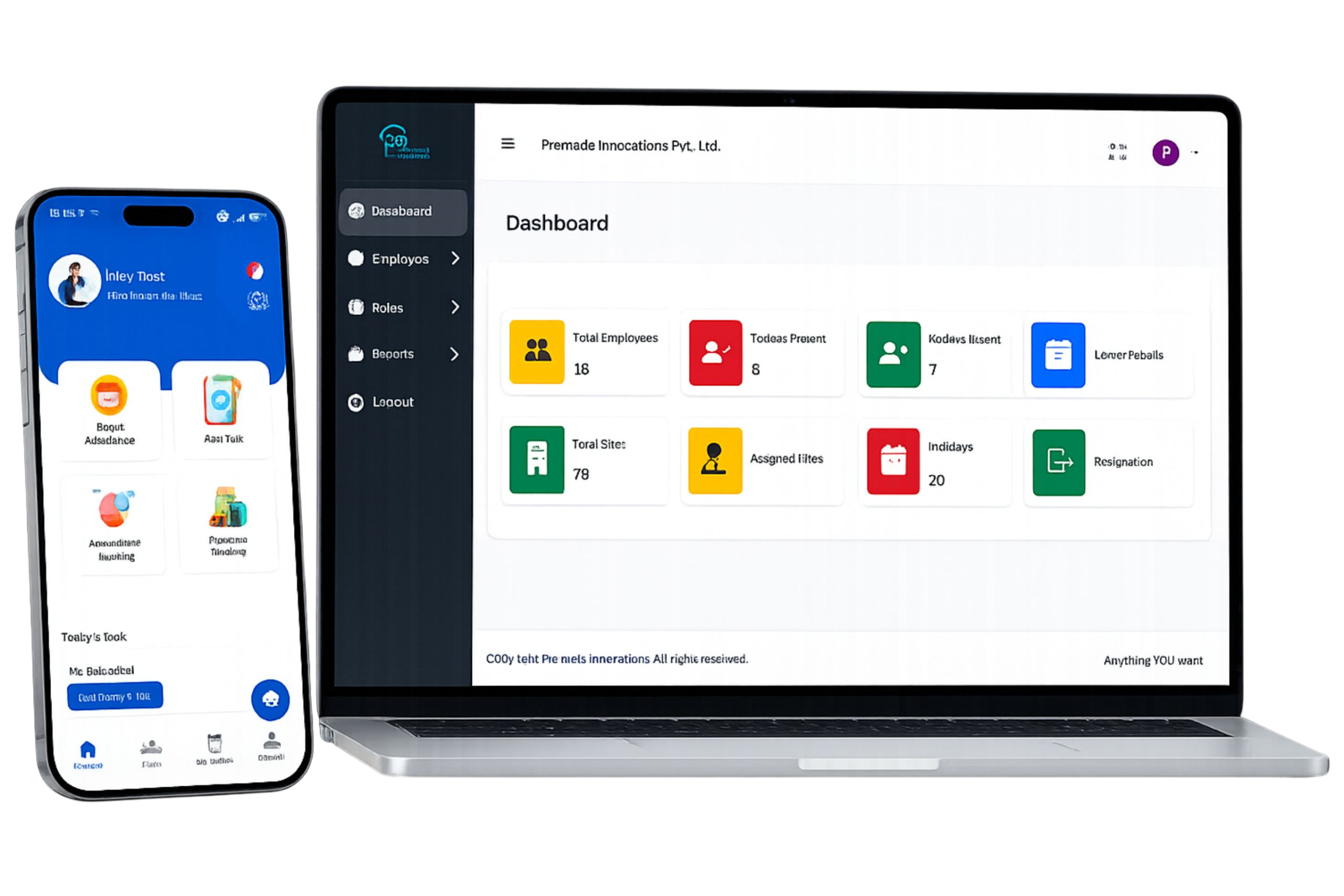 Staff Sync GPS Attendance Employee Management Dashboard